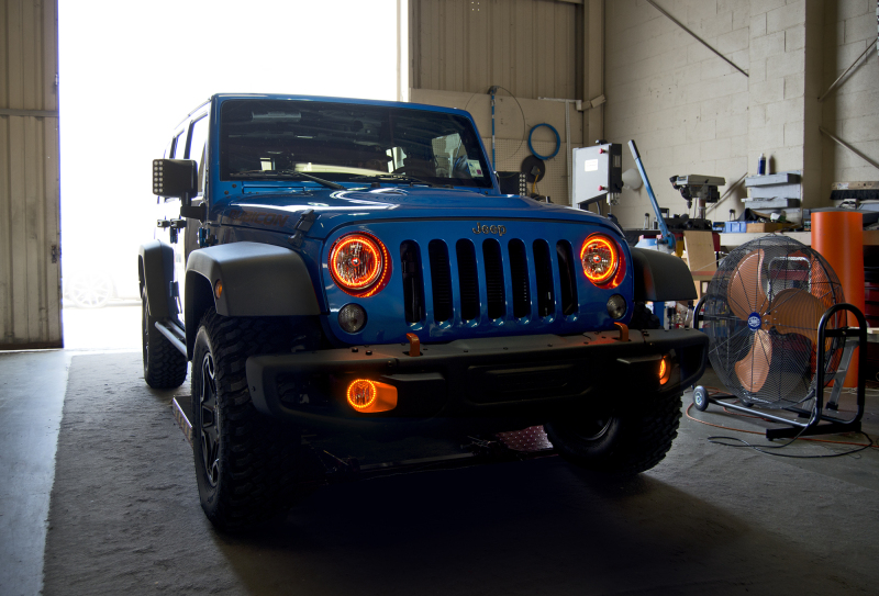 Jeep Wrangler Headlight Halo Kit - ORACLE Lighting - Surface Mount LED - Amber - `07-`17